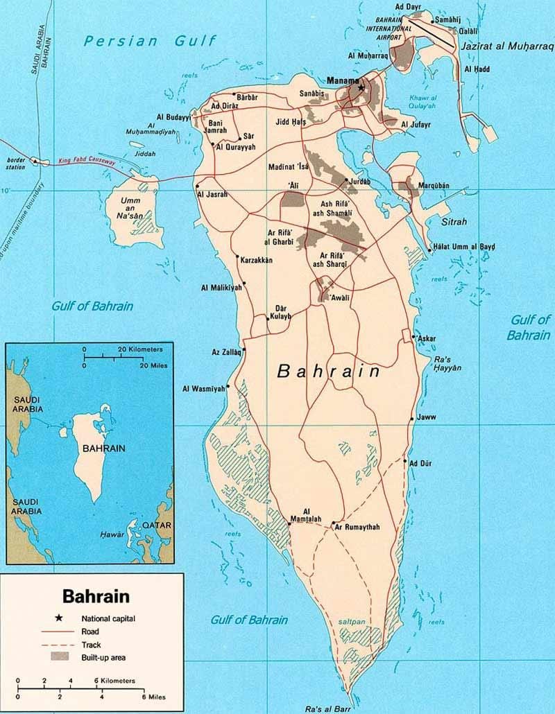 Bəhreyn yollarda xəritə